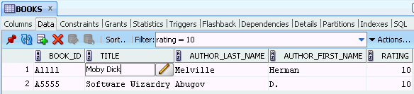 Interface for entering and modifying data